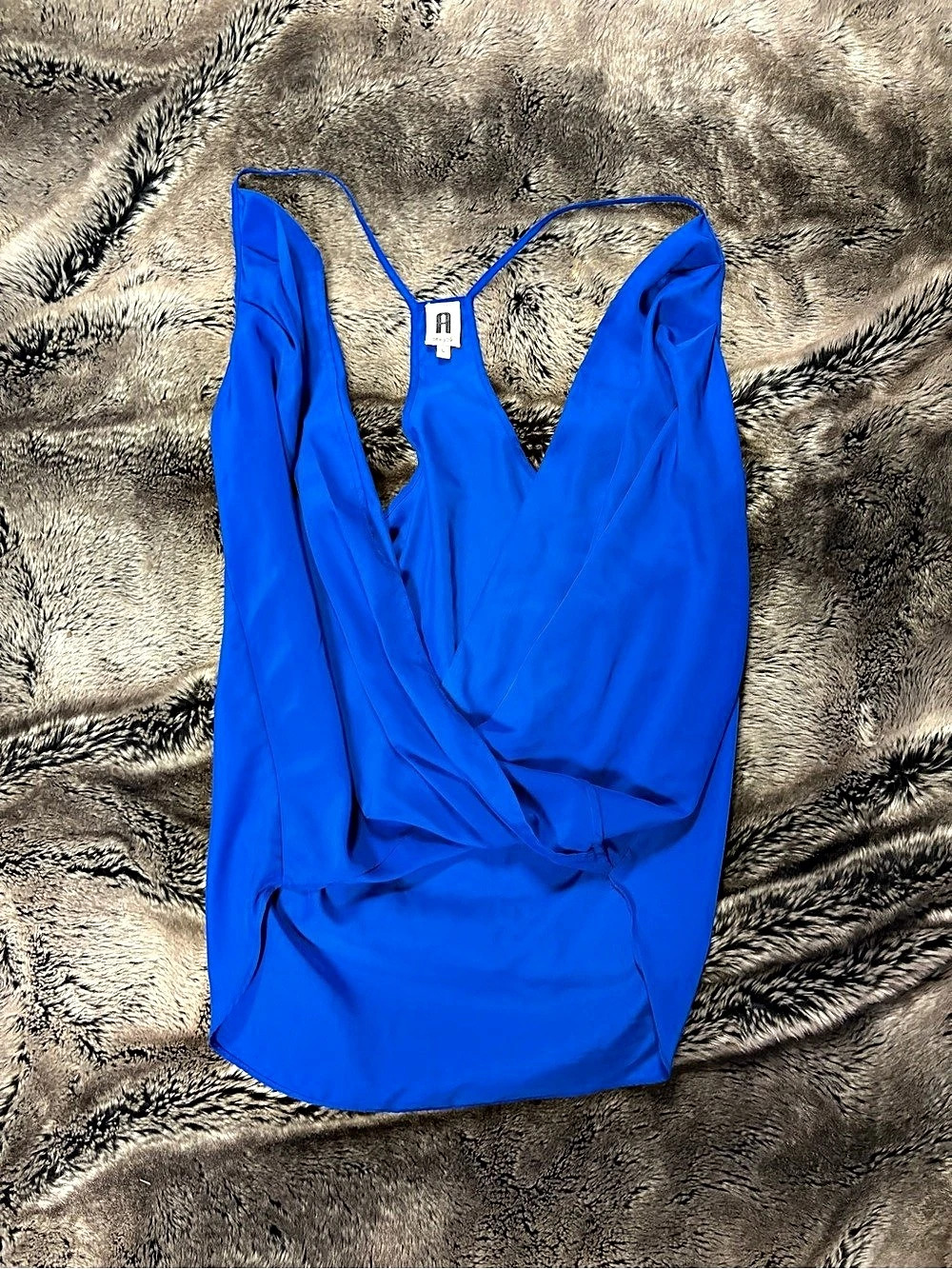 A New York Blue Draped Tank Size Large Like New